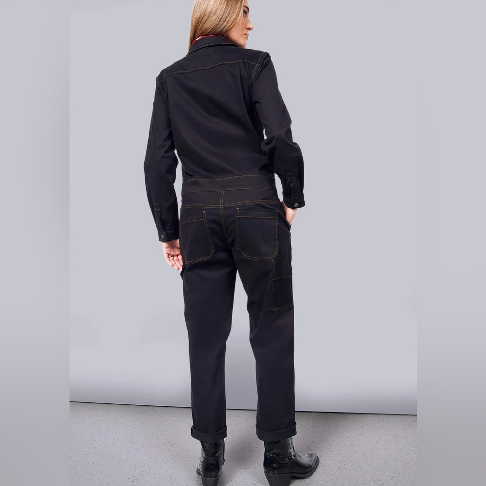 WILDFANG THE ESSENTIAL LONG SLEEVE COVERALL - S - NAVY DENIM - Picture 5 of 14